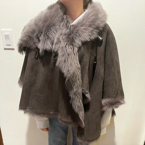 ALL SAINTS SHEARLING CAPE